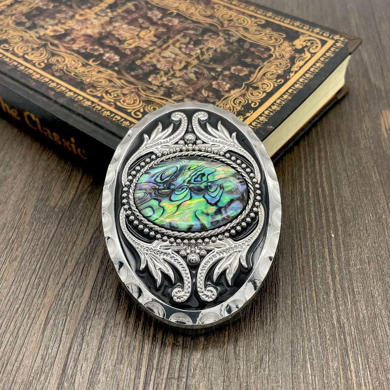 YOQUCOL Vintage American Western Cowboy Turquoise,Stone Belt Buckle for Men - Image 5